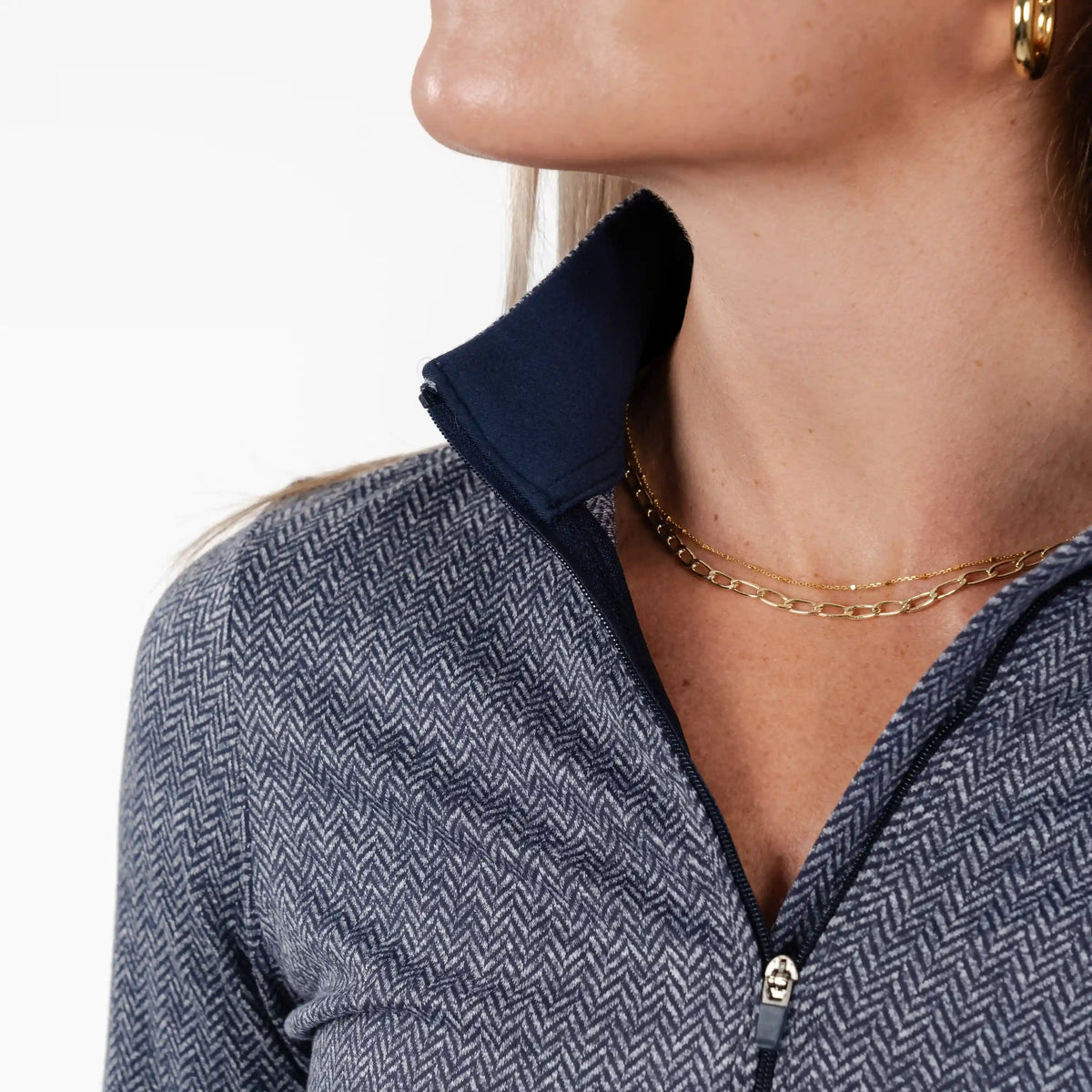 Herringbone Jacquard Performance Q-Zip